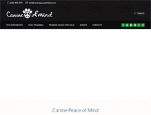 Tablet Screenshot of caninepeaceofmind.com
